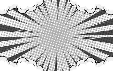 Comic book style black and white radial lines background. Manga speed frame.. イラスト素材
