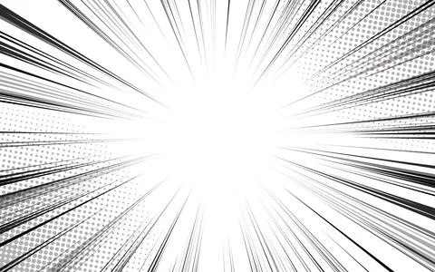 Comic book style black and white radial lines background. Manga speed frame.. Illustrazione stock
