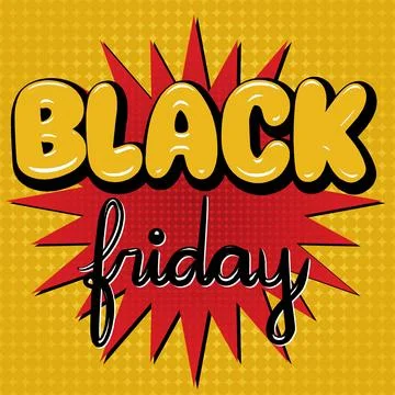 Comic Book Style Black Friday Poster Stock Illustration