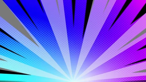 Comic book style blue and purple radial speed lines background animation Stockbeeldmateriaal 346724734