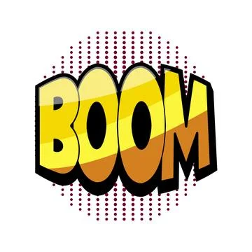 Comic book style boom explosion graphic text Stock Illustration