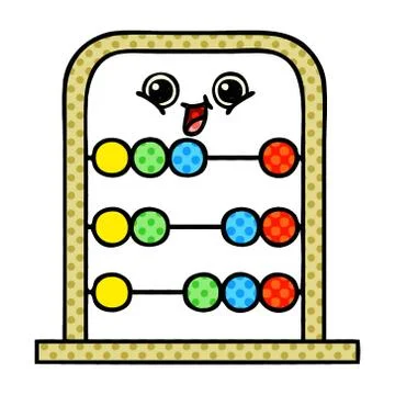 Comic book style cartoon abacus Stock Illustration