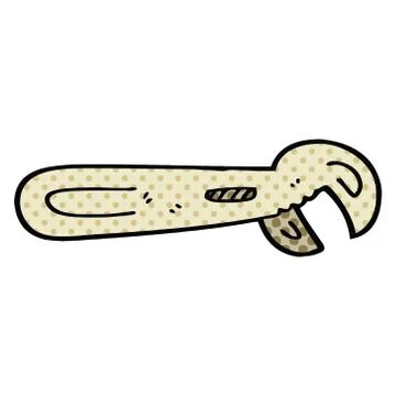 Comic book style cartoon adjustable spanner イラスト素材