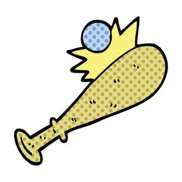 Comic book style cartoon baseball bat Stock Illustration