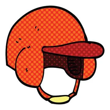 Comic book style cartoon baseball helmet Stock Illustration