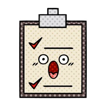 Comic book style cartoon check list Stock Illustration