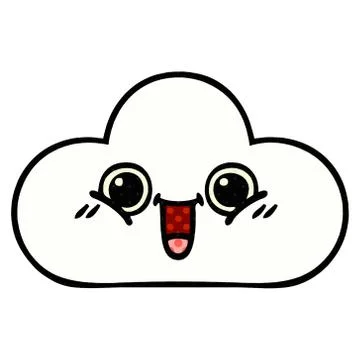 Comic book style cartoon cloud Stock Illustration