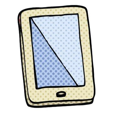 Comic book style cartoon computer tablet Stock Illustration