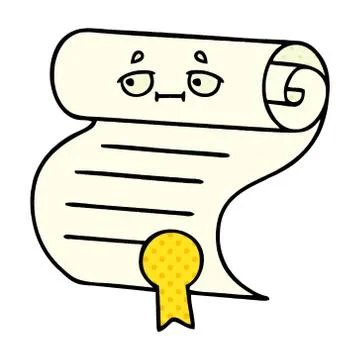Comic book style cartoon contract Stock Illustration