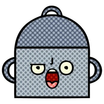 Comic book style cartoon cooking pot Stock-Illustration