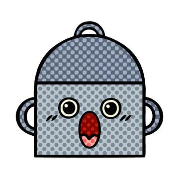 Comic book style cartoon cooking pot Stock-Illustration