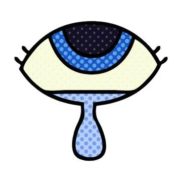 Comic book style cartoon crying eye Stock Illustration