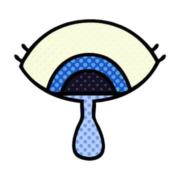 Comic book style cartoon crying eye Stock Illustration