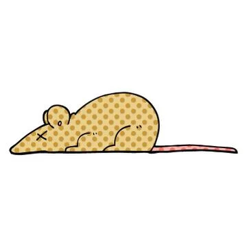 Comic book style cartoon dead rat Illustrazione stock