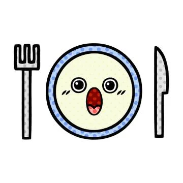 Comic book style cartoon dinner plate Stock Illustration