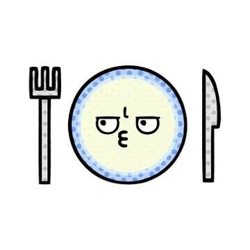 Comic book style cartoon dinner plate Stock Illustration