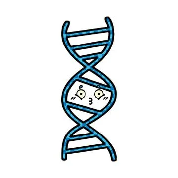 Comic book style cartoon DNA strand Stock Illustration