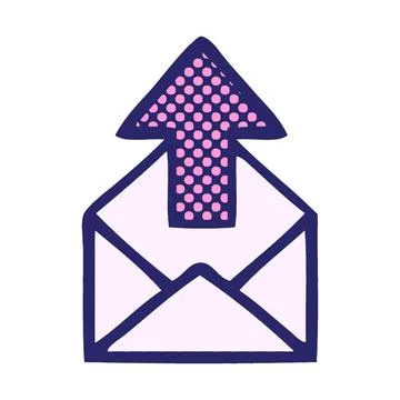Comic book style cartoon of a email sign in bright neon color Stock Illustration