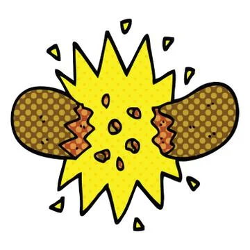 Comic book style cartoon exploding sausage Stock Illustration