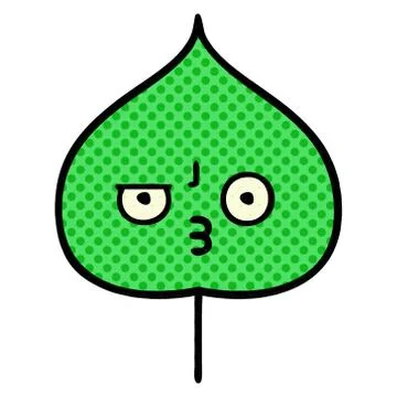 Comic book style cartoon expressional leaf 스톡 일러스트