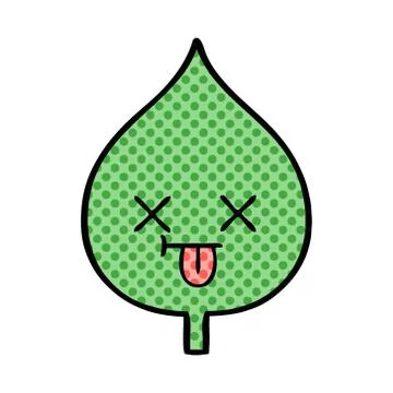 Comic book style cartoon expressional leaf 스톡 일러스트