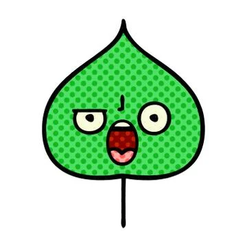 Comic book style cartoon expressional leaf 스톡 일러스트