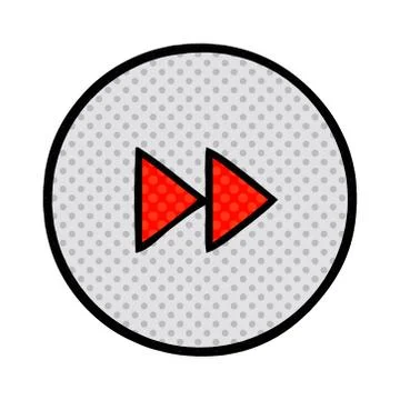 Comic book style cartoon fast forward button Illustrazione stock
