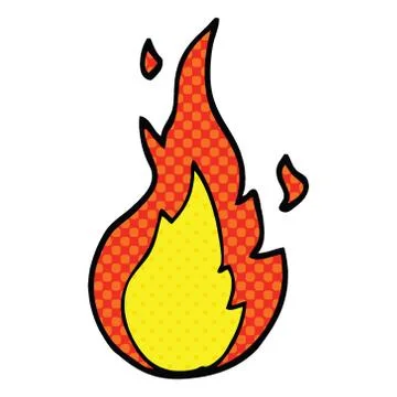 Comic book style cartoon flame symbol Stock Illustration