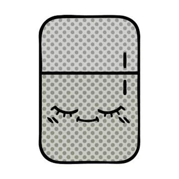 Comic book style cartoon fridge freezer Stock Illustration