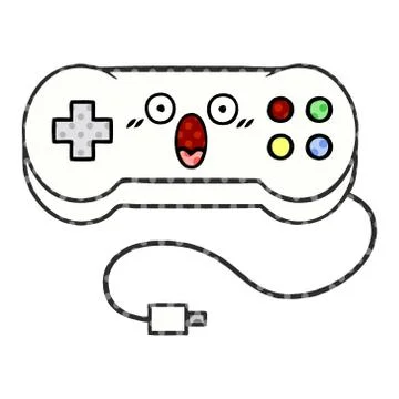 Comic book style cartoon game controller Stock Illustration