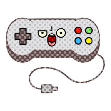 Comic book style cartoon game controller Stock Illustration