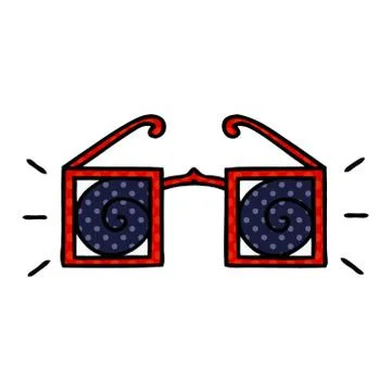Comic book style cartoon hypnotic glasses Stock Illustration