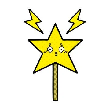 Comic book style cartoon magic wand Stock Illustration