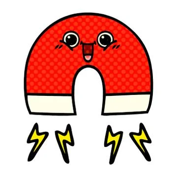 Comic book style cartoon magnet Stock Illustration
