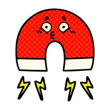 Comic book style cartoon magnet Stock Illustration