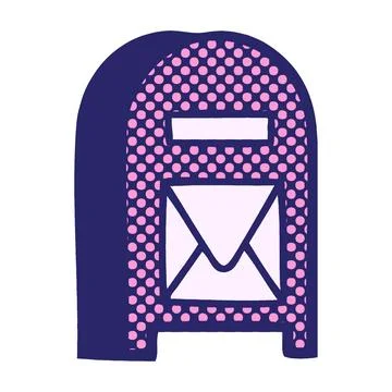 Comic book style cartoon of a mail box in bright neon color Stock-Illustration