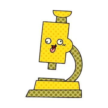 Comic book style cartoon microscope Stock Illustration