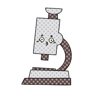 Comic book style cartoon microscope 스톡 일러스트