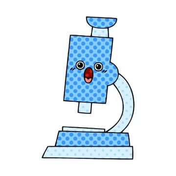 Comic book style cartoon microscope 스톡 일러스트