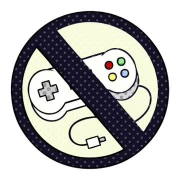 Comic book style cartoon no gaming sign Stock Illustration