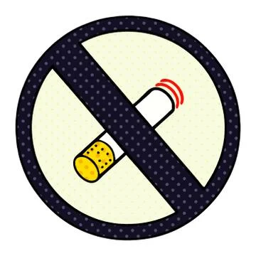 Comic book style cartoon no smoking allowed sign Stock Illustration