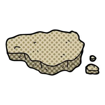 Comic book style cartoon old rock Stock Illustration