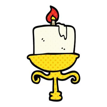 Comic book style cartoon old candlestick Stock Illustration