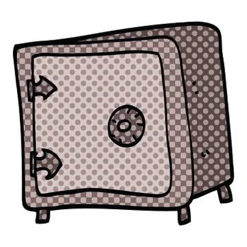 Comic book style cartoon old safe Stock Illustration