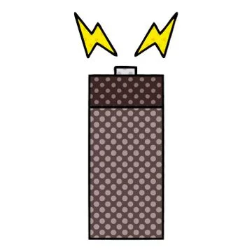 Comic book style cartoon old battery Stock Illustration