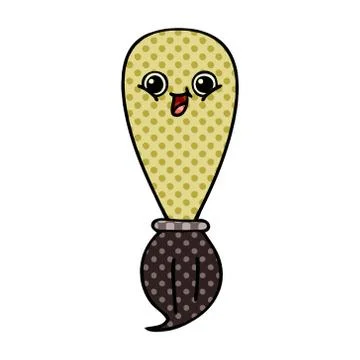 Comic book style cartoon paint brush Stock Illustration