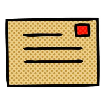 Comic book style cartoon paper envelope Illustrazione stock