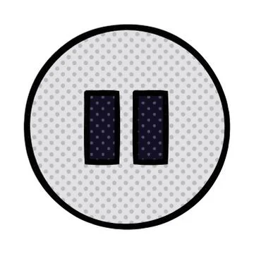 Comic book style cartoon pause button Stock Illustration