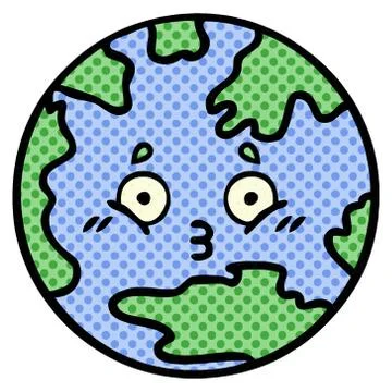 Comic book style cartoon planet earth Stock Illustration