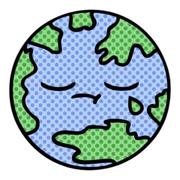 Comic book style cartoon planet earth Stock Illustration